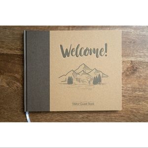 Cabin hardcover Kraft guest book for Airbnbs vacation rentals visitor sign in
